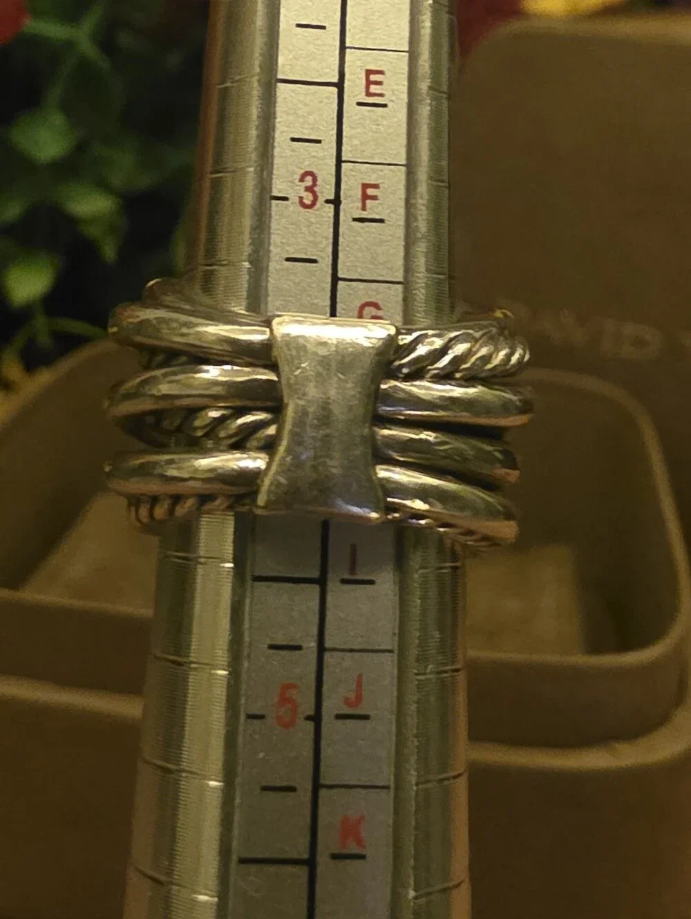 David Yurman Crossover Seven Row Ring Pave Diamond And Gold